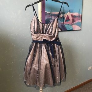Nude and Navy Formal Dress
